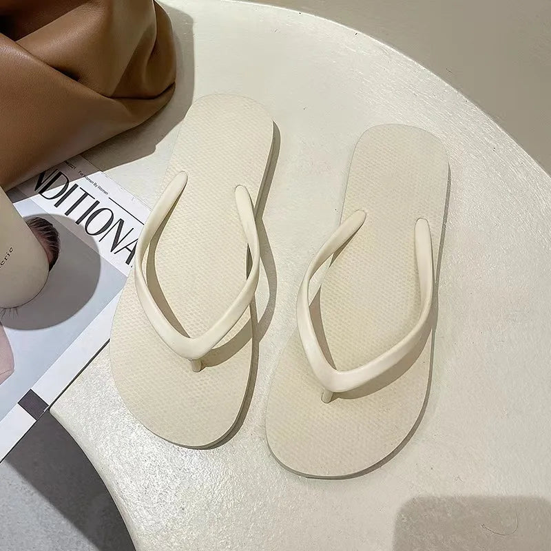 Solid Color Non-slip Leisure Couple Slippers Women Summer