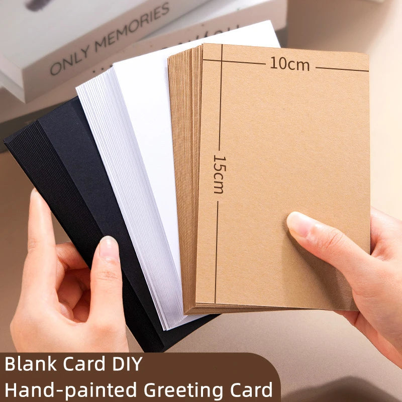 20/50/100pcs Thicken Kraft Paper Card Retro Double Sided Word Card DIY Postcard Gift Greeting Invitation Card Note Card