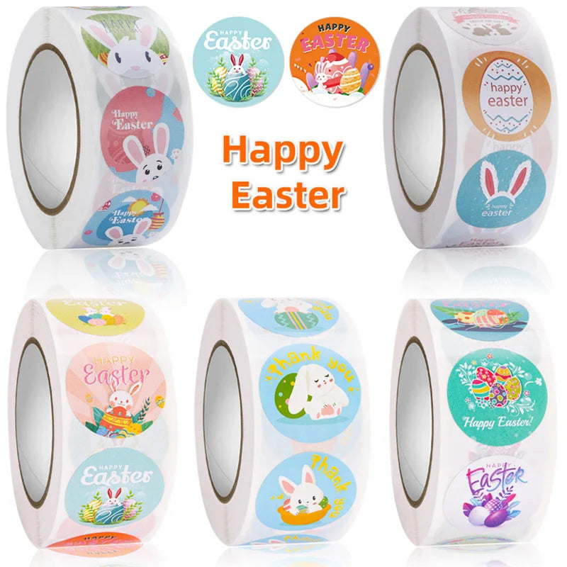 Easter Bunny Egg Cartoon Roll Sticker