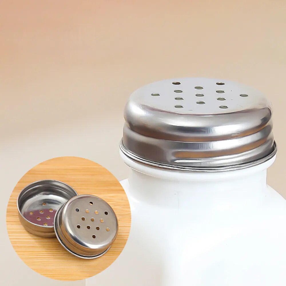 2Pcs/Set Glass Seasoning Bottle Black And White Salt Pepper