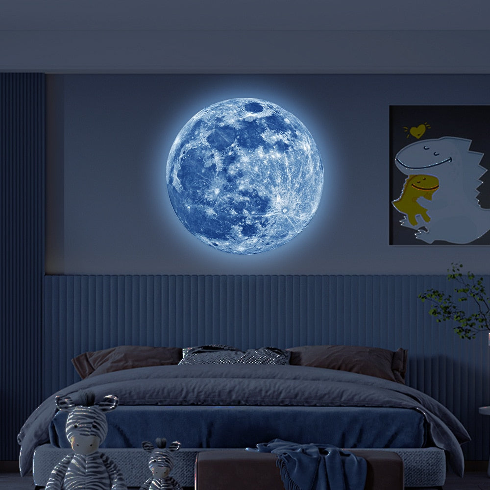 Aesthetic 3D Luminous Moon Wall Sticker