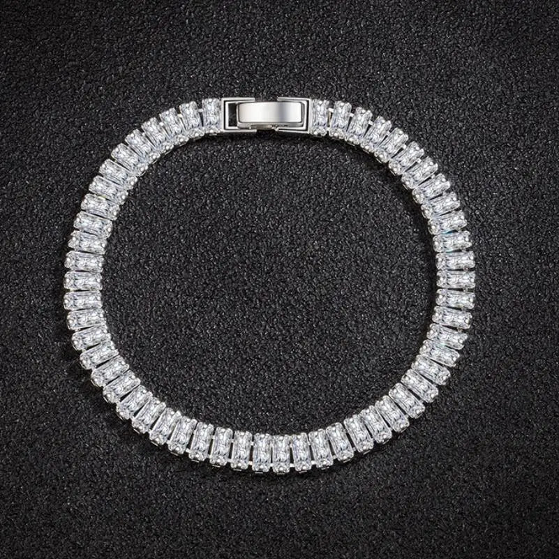 925 Sterling Silver Bracelet Elegant Zircon Crystal Fashion Jewelry For Women