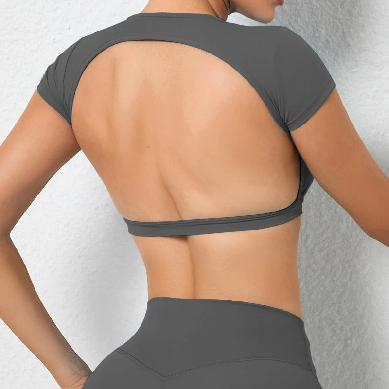 Backless gym top