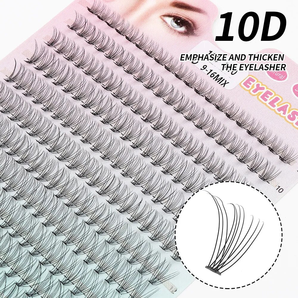 280 PCS Individual Lashes Cluster DIY Lash Clusters 10D 20D 30D 40D D Curl 9-16mm Cluster Lashes DIY Individual Eyelashes Lashes