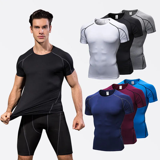 Elastic Men's Sport Running Shirt Fitness Sports Training Shirt