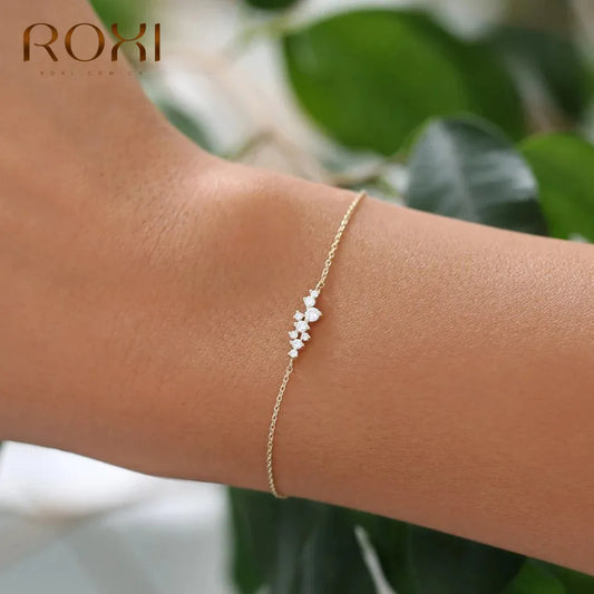 ROXI 925 Sterling Silver Geometric crystal Bracelet For Women