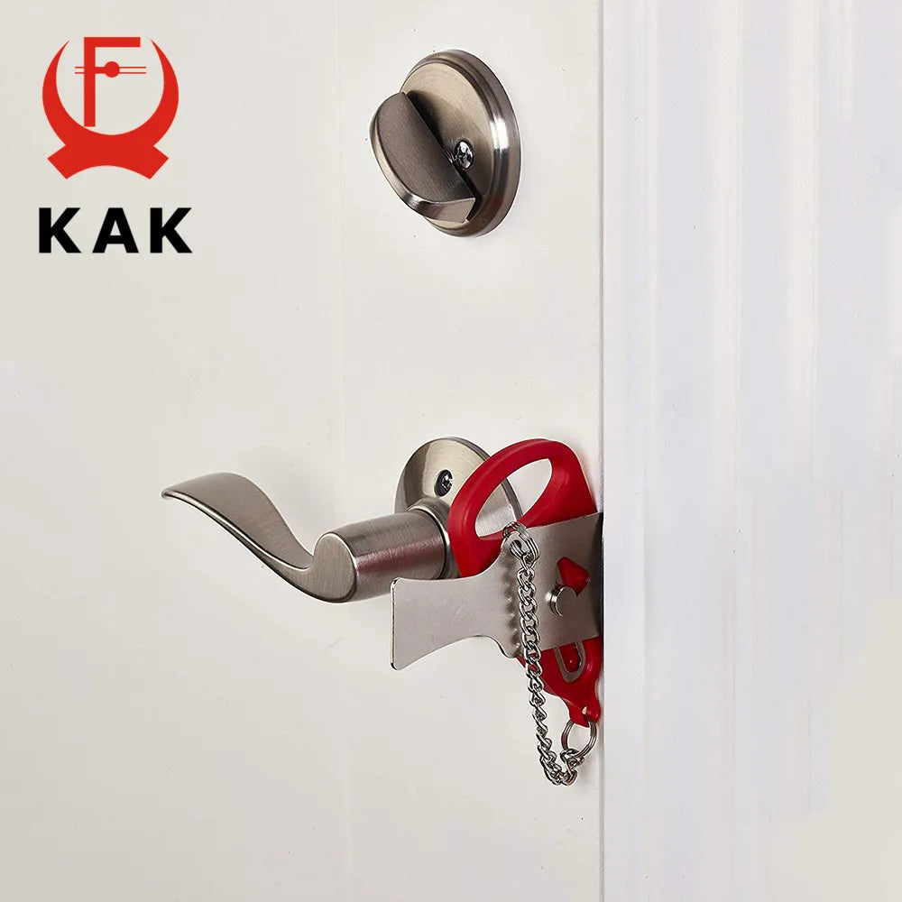 KAK Portable Door Lock Keyless Anti-theft Hotel Lock Travel Locks Childproof Door Lock Security Home Safety Lock Door Hardware