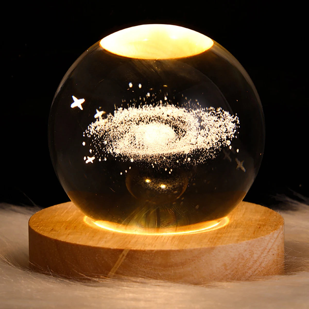 3D Crystal Lights Lamp Glowing Planetary Galaxy Night Light Crystal Ball Night Lights Bedside Light Home Decor