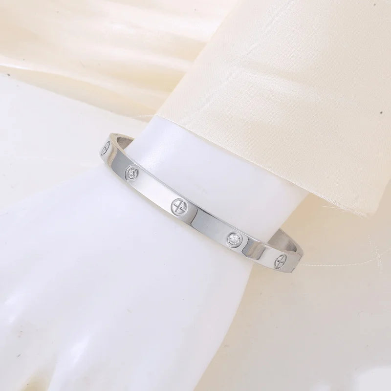 Simplicity Cuff Bracelets For Women Stainless Steel Charm 2023 Fashion Jewellery Accessories