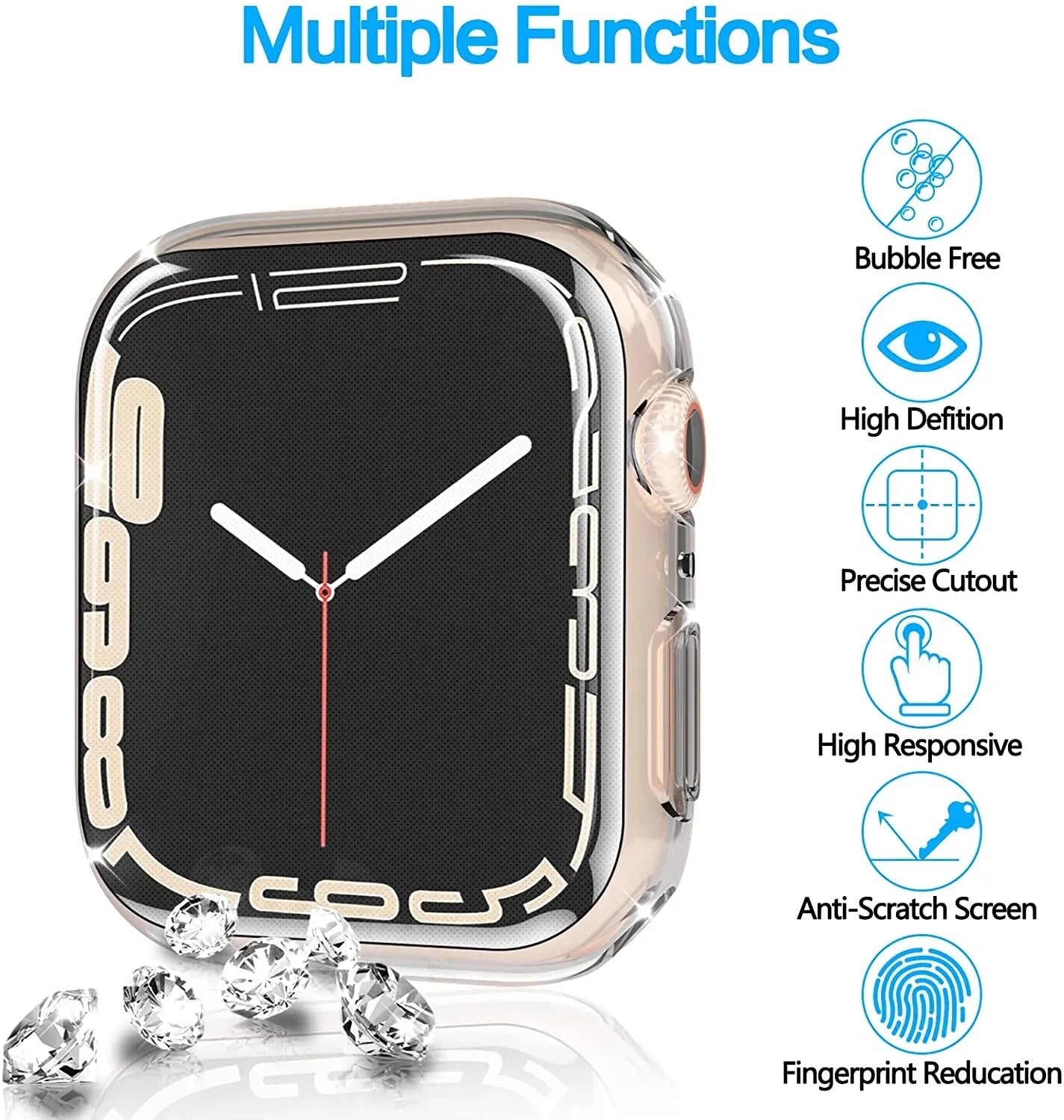 Cover for Apple watch case 44mm 40mm 42mm 38mm All-around TPU Clear Protector Bumper Apple watch series 6 se 5 4 3 7 8 45mm 41mm