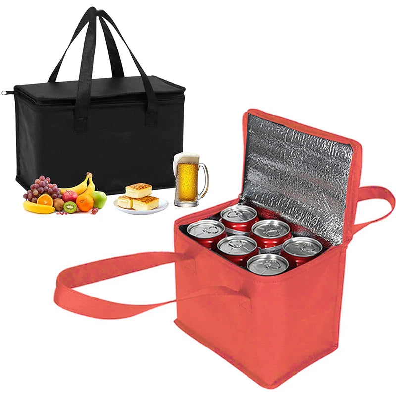Portable Lunch Cooler  Beer Delivery Bag Folding Insulation Picnic Ice Pack Food Tote Thermal Bag Drink Carrier Insulated Bags