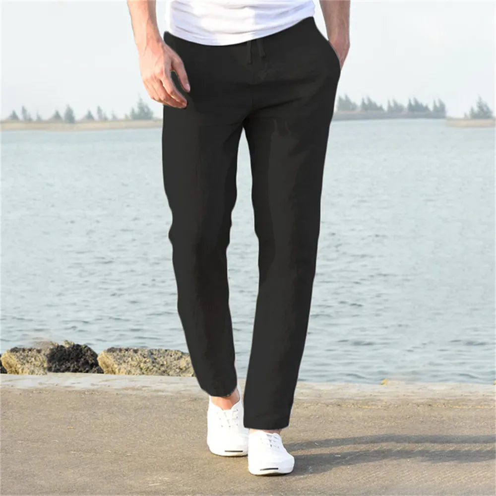 Men's Cotton Linen Pants Male