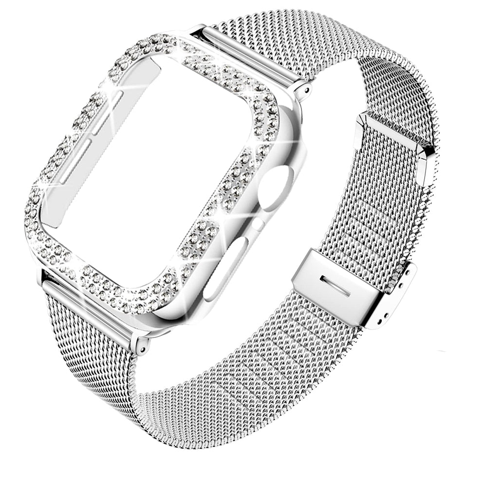 Diamond Case+Metal Strap For Apple Watch