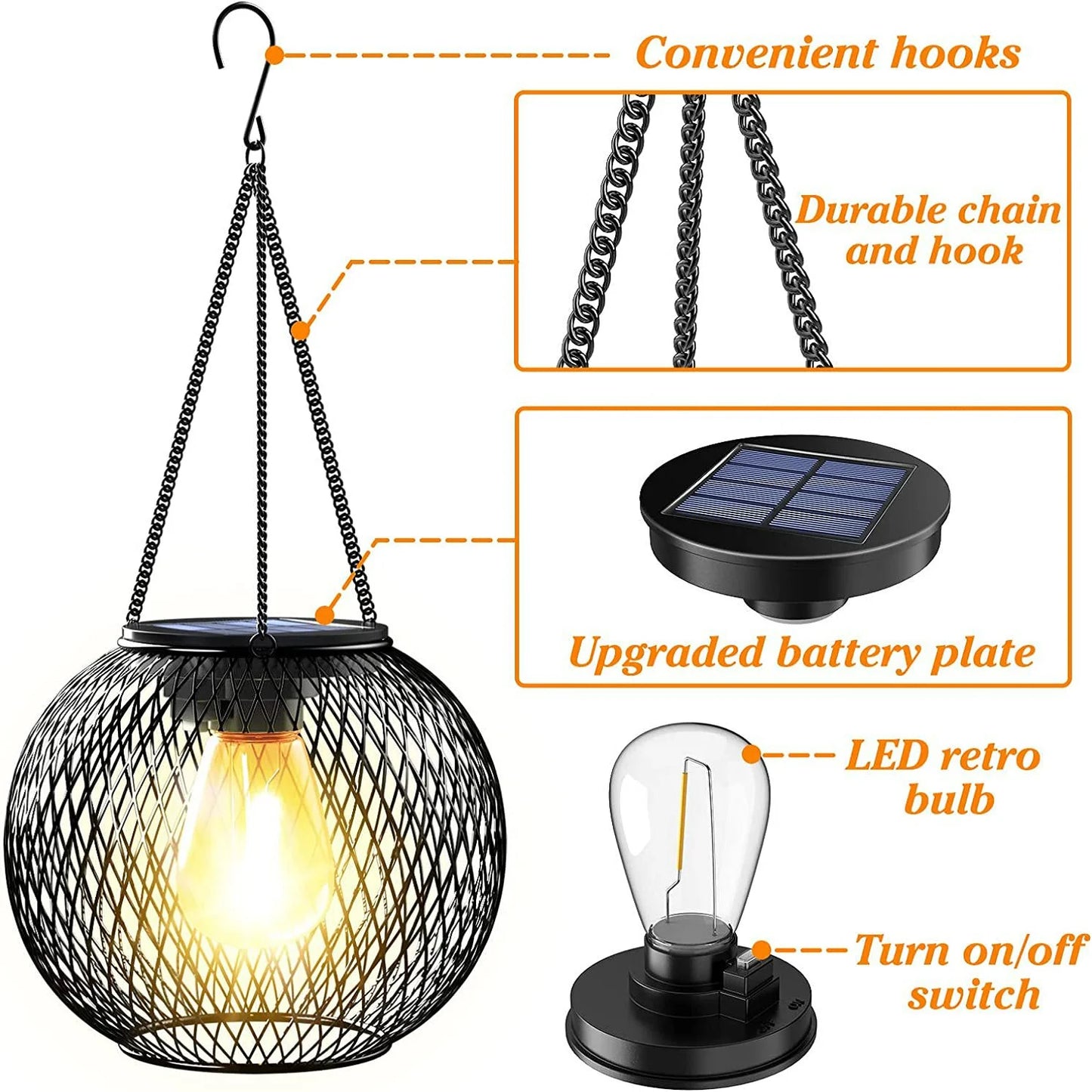 Outdoor Solar Lights Hanging Solar Lights Outdoor Garden Metal Hanging Lights Decorative Lighting Garden Lights