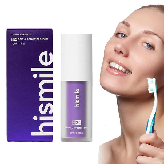 V34 Mousse Foam Toothpaste Purple Whitening Cleaning