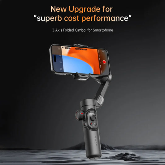 AOCHUAN Smart XE 3-Axis Handheld Gimbal Stabilizer for Smartphone with Fill Light for iPhone Android Face Tracking Tiktok Vlog