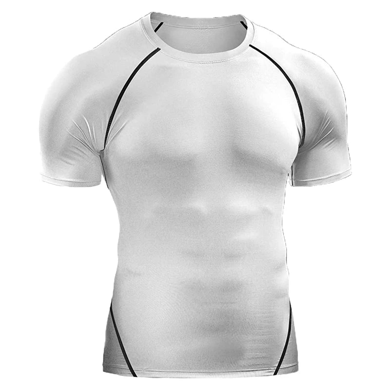 Compression Sportswear Running Elastic Quick Dry Sport Tops Tee Athletic Gym Workout Shirts Men
