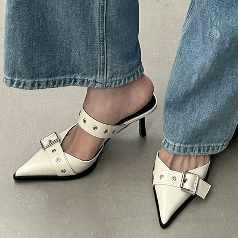 Metal Buckle High Heels