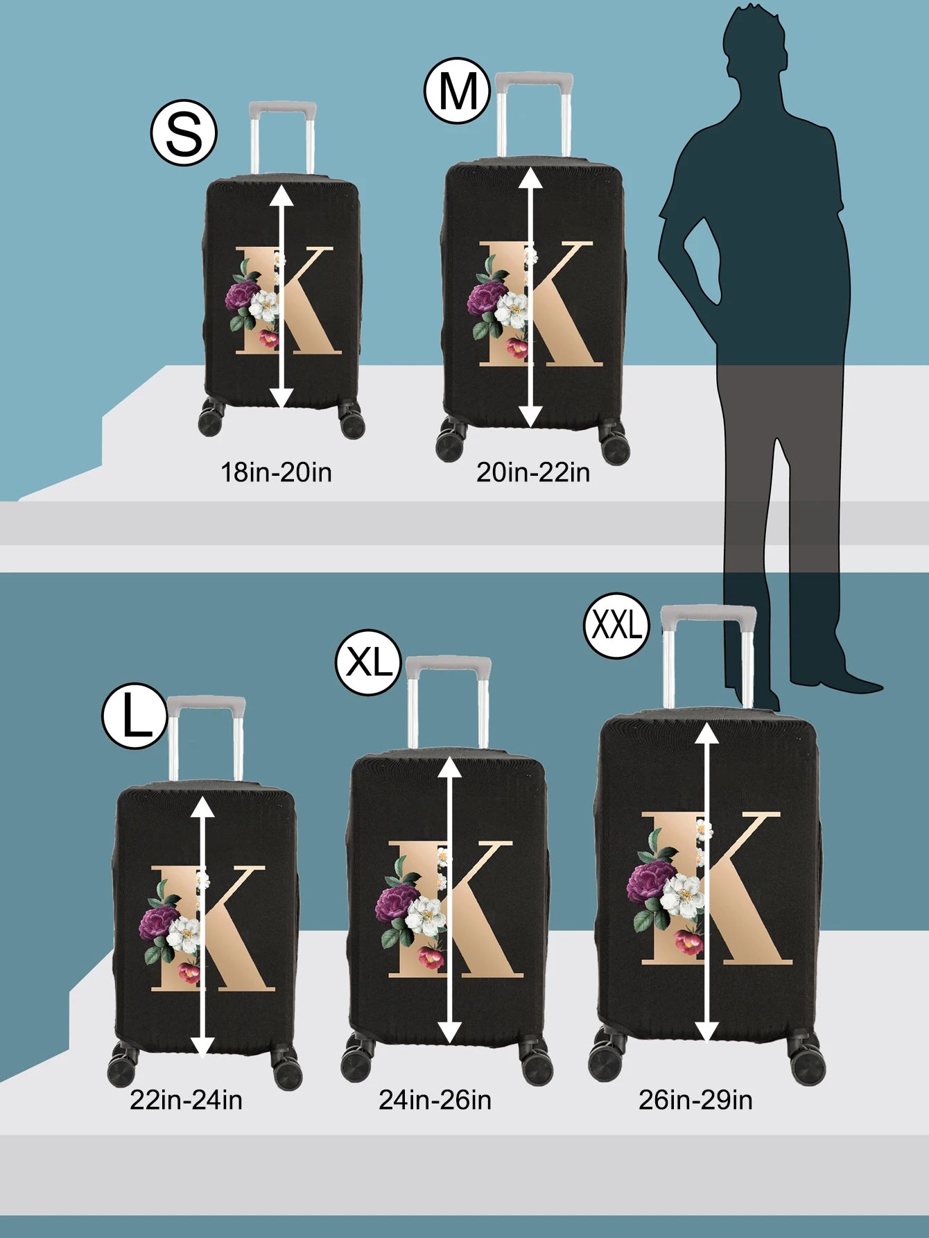 Personalized Printed Travel Suitcase Protector Sublimation Luggage Cover