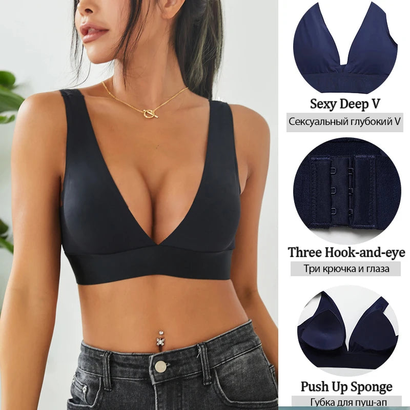 Deep V Seamless Push Up bralette