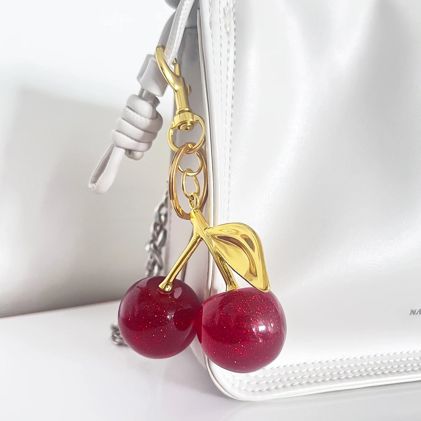 Fashion Delicious Red Cherry Keychain