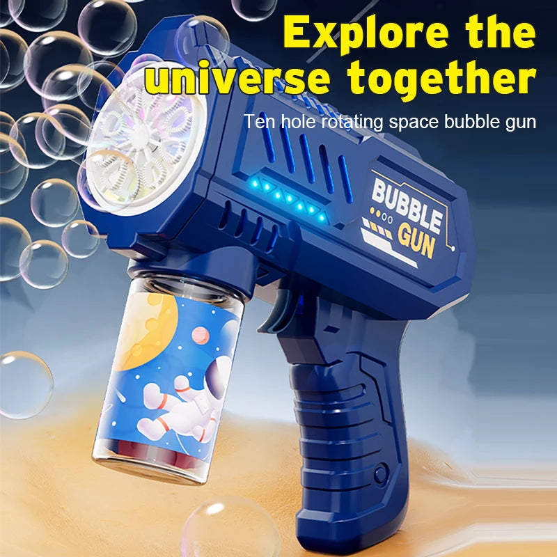 10 hole Handheld light bubble machine fully automatic electric bubble gun