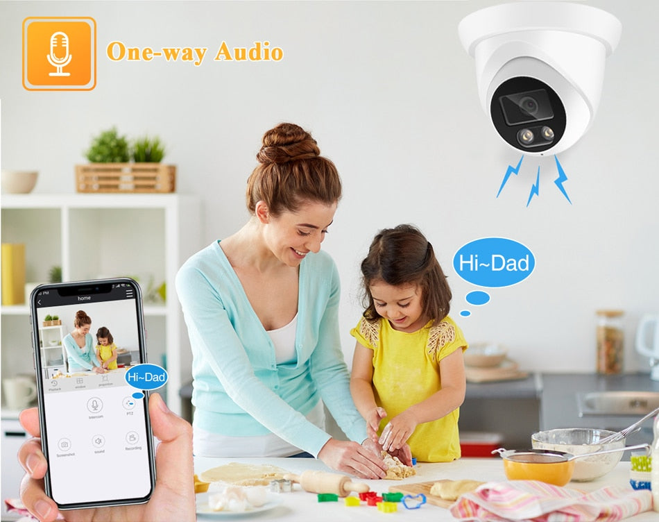 New 4K 8MP IP Camera Audio Outdoor POE H.265 Onvif Wide Angle 2.8mm AI Color Night Vision Home CCTV Video Surveillance Security