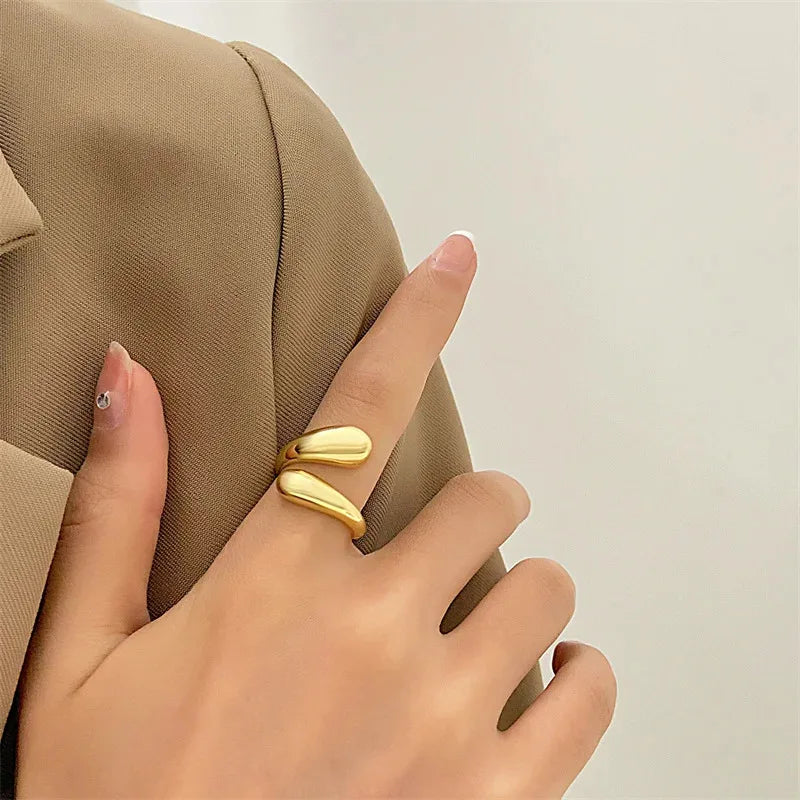 French Irregular Temperament Open Rings for Women Vintage