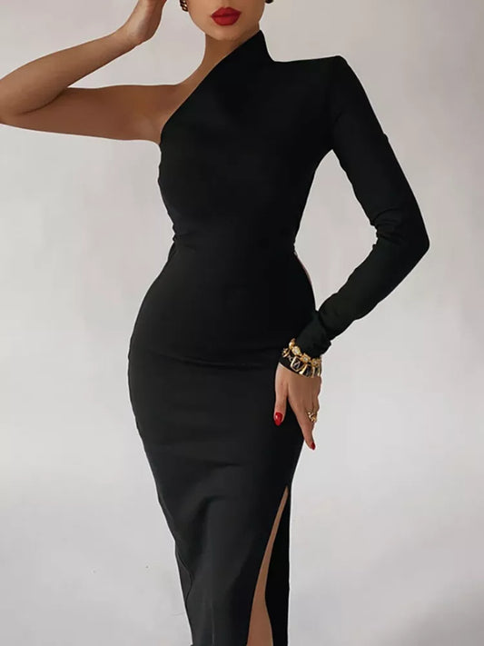 Long Elegant One Shoulder Dress