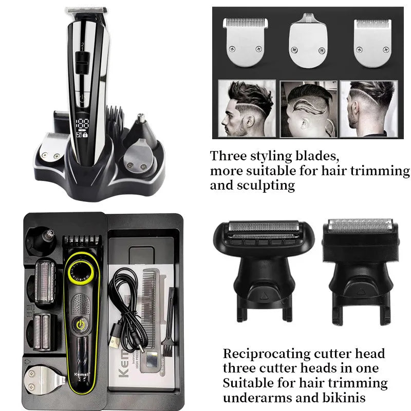 Electric Hair Clipper Beauty kit for Men Electric shaver beard trimmer men's Razor multifunctional hair cutting machine