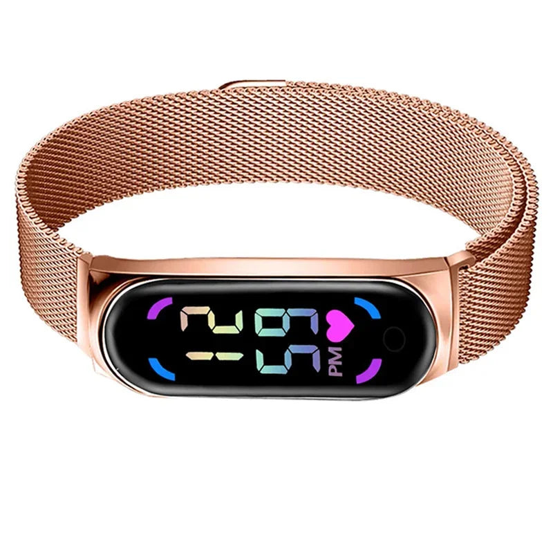 New LED Women's Watch Magnetic Watchband Strap Waterproof