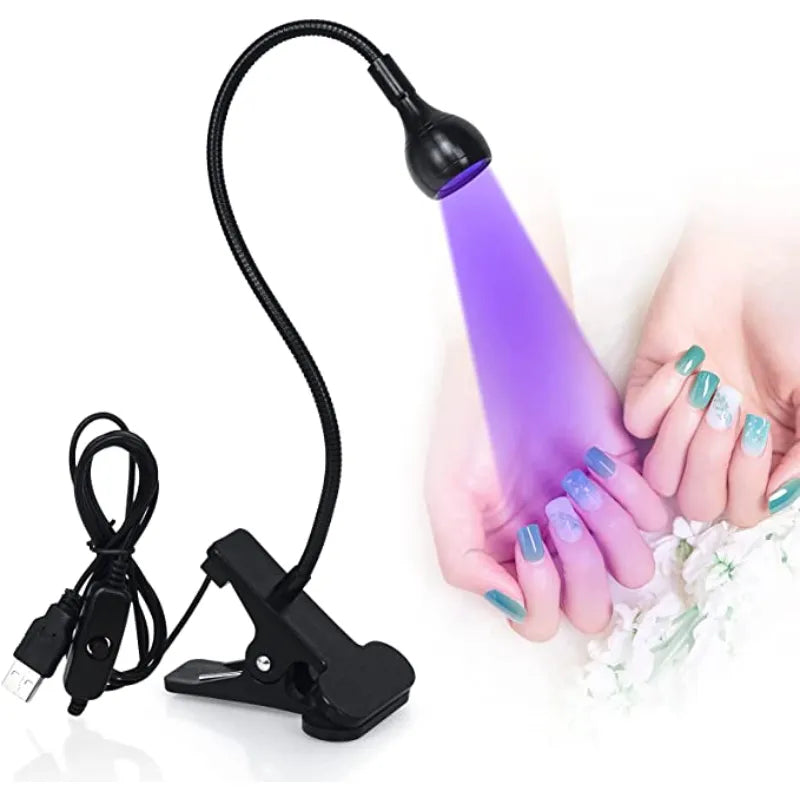 LED UV Light for Drying Gel Nail Polish Clip-On Flexible Desk Mini USB Nail Lamp Portable Nail Dryer Manicure Salon Tools