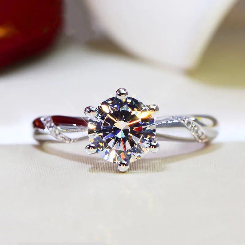 CC Trendy Jewelry Rings For Women Cubic Zirconia Charms Bridal Wedding Engagement White Gold