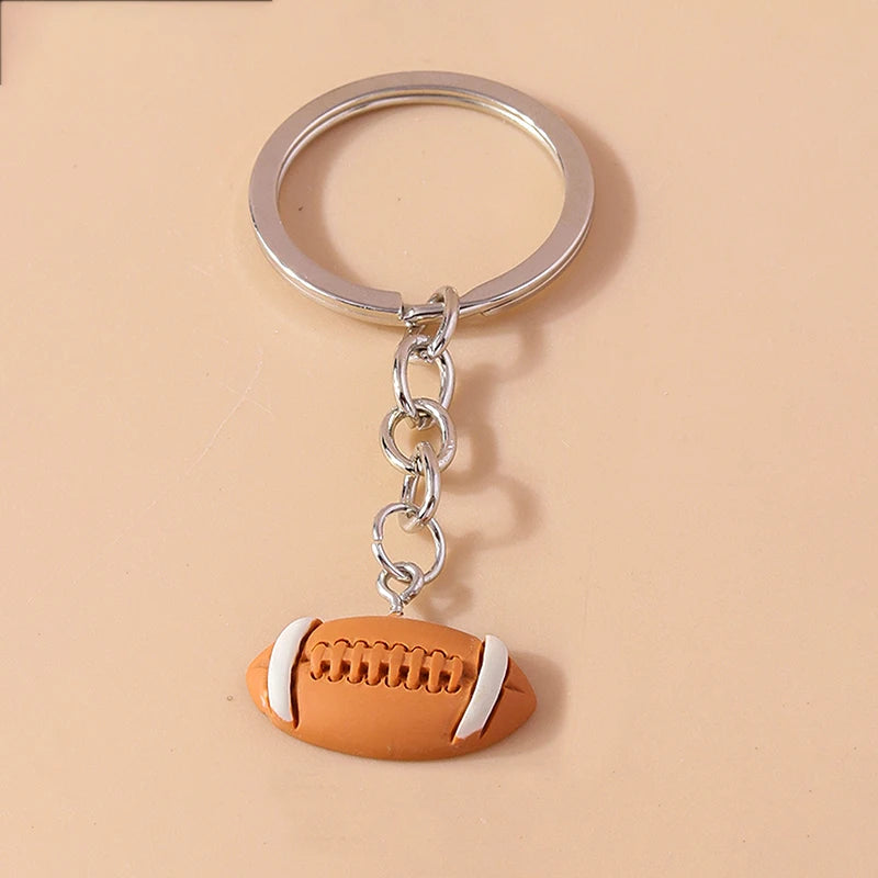 Aihua 1Pc 3D Simulation Sports Football Pendant Keychain Countries Ball Flag Key Chain For Fans Car Bag Backpack Accessories