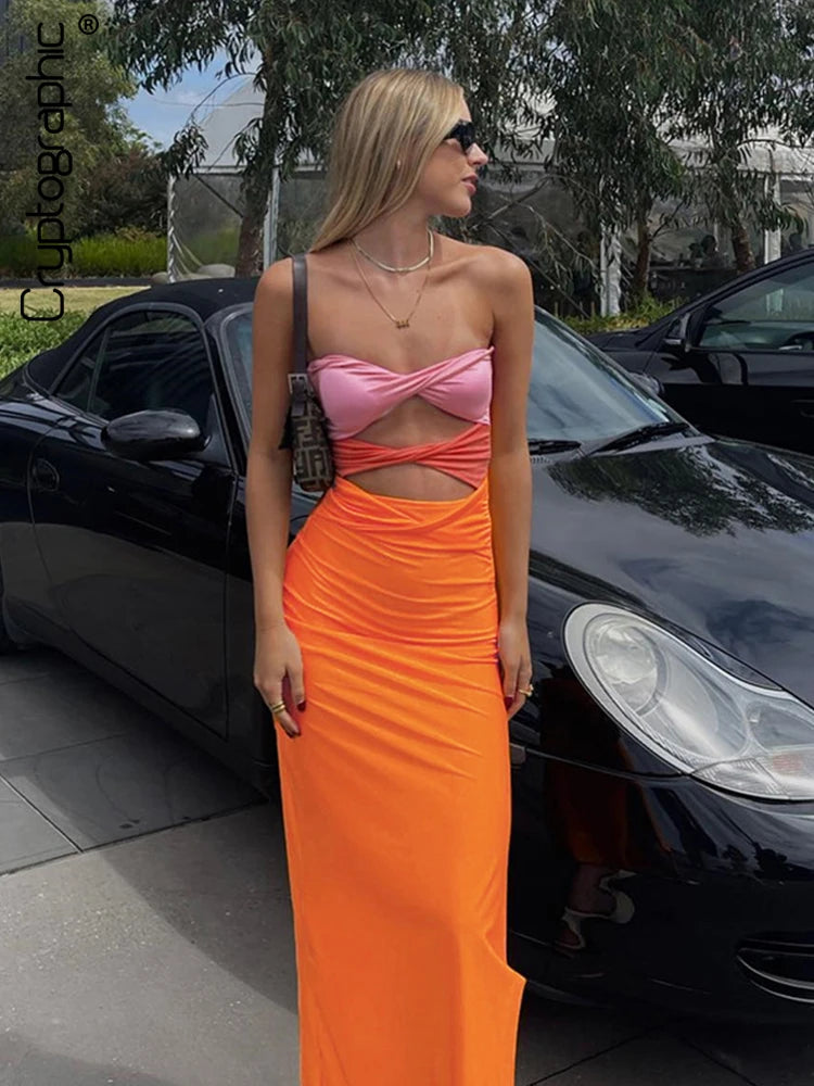 Off Shoulder Sleeveless Cut Out Dress