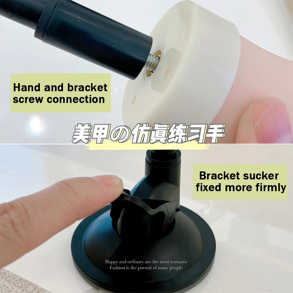 Novice Nail Practice Hand Silicone Soft Nails Art Training Fake Hands for Acrylic Manicure Tool