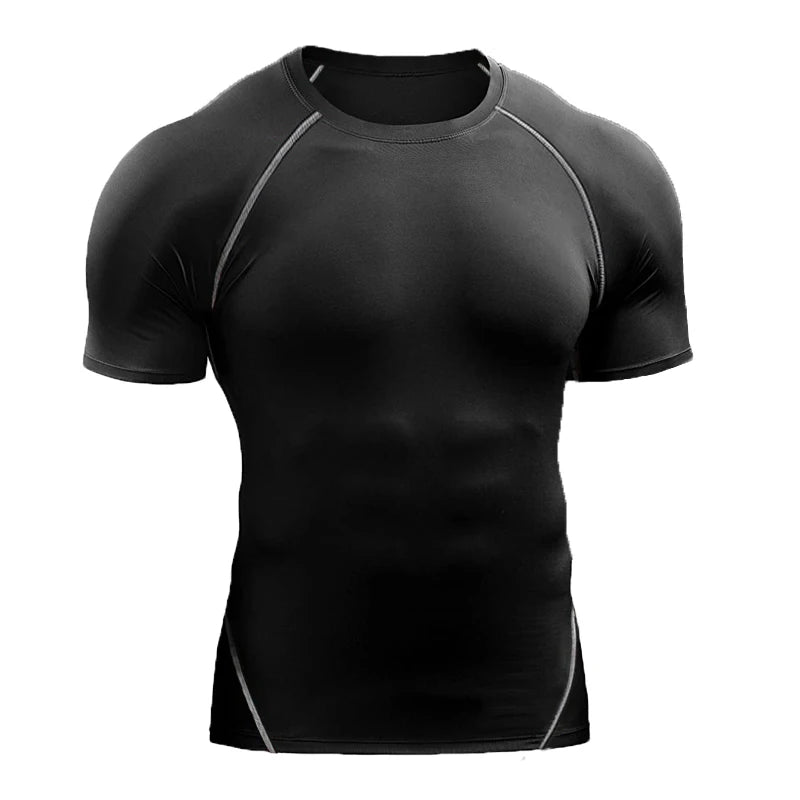 Compression Sportswear Running Elastic Quick Dry Sport Tops Tee Athletic Gym Workout Shirts Men