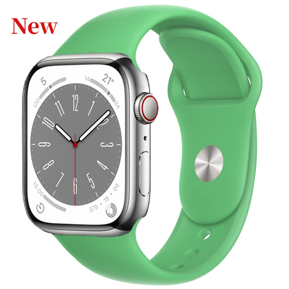 Silicone Strap For Apple Watch Band 49mm 45mm 44mm 42mm 41mm 40mm 38mm Watchband Bracelet Belt For iWatch Series 8 7 6 5 4 3 SE