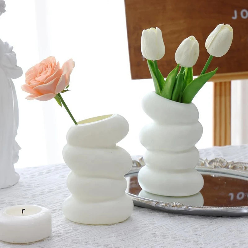 Spiral White Vase