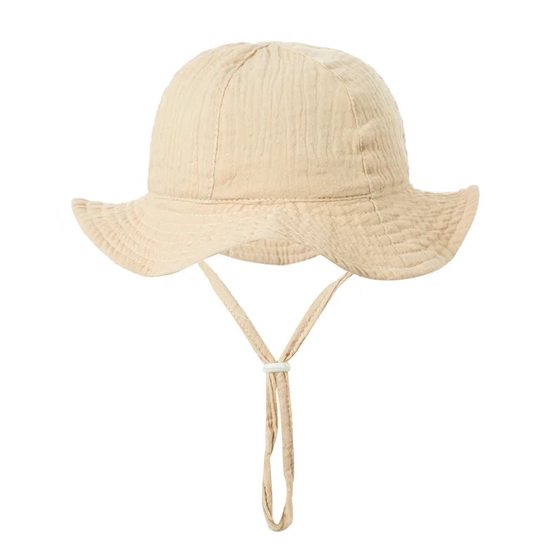 Baby Hat Solid Color Soft Cotton Bucket Hats for Girls Boys Spring Summer Infant Fisherman Cap Newborn Accessories 0-12 M