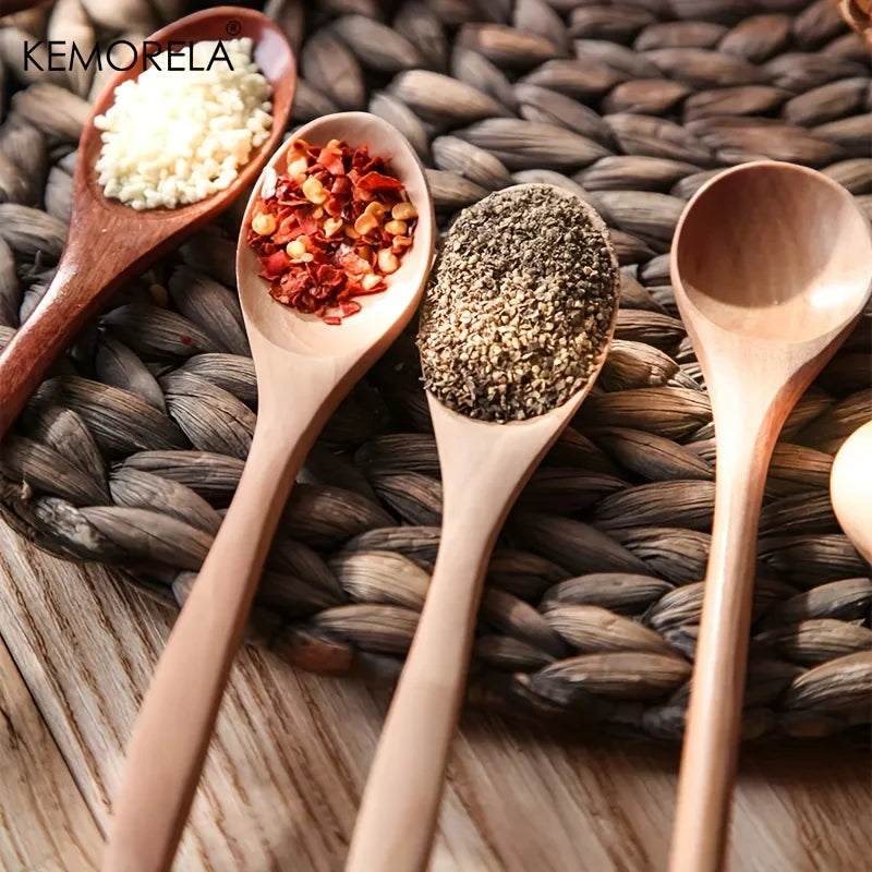 6PCS Wooden Tea Spoon Long