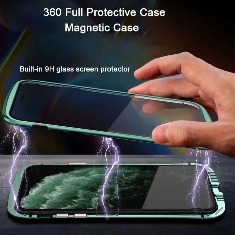 360°Full Protection Metal Magnetic Phone Case For IPhone