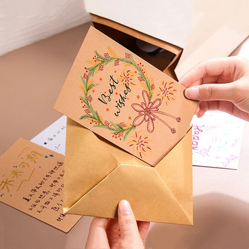 20/50/100pcs Thicken Kraft Paper Card Retro Double Sided Word Card DIY Postcard Gift Greeting Invitation Card Note Card