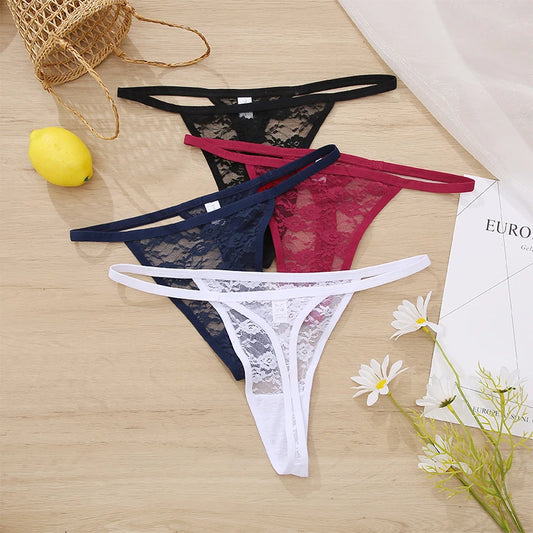 String Lace Panties Floral lingerie