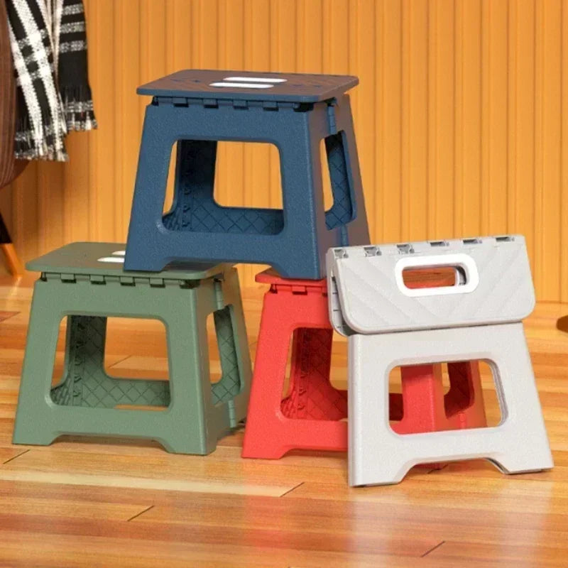 New Adult Children Portable Folding Stool Thickened Plastic Saddle Chair