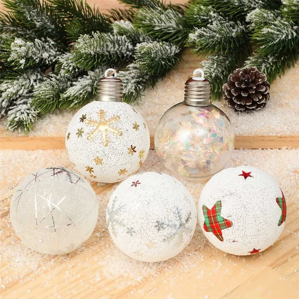 New Year Merry Christmas Xmas Tree Ornament Luminous Bulb Pendant Window Hanging Lights LED Light Christmas Ball Lights