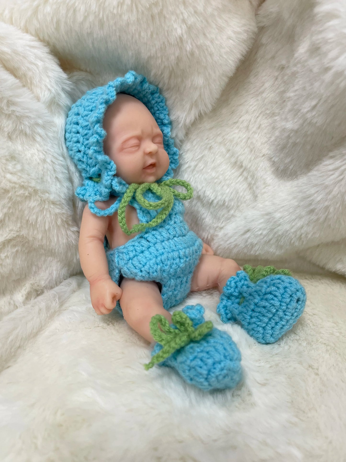 Dolls Clothes Set  - FOR Mini Reborn Kit 7" Joseph  Micro Preemie Full Body Silicone  - Doll Accessories