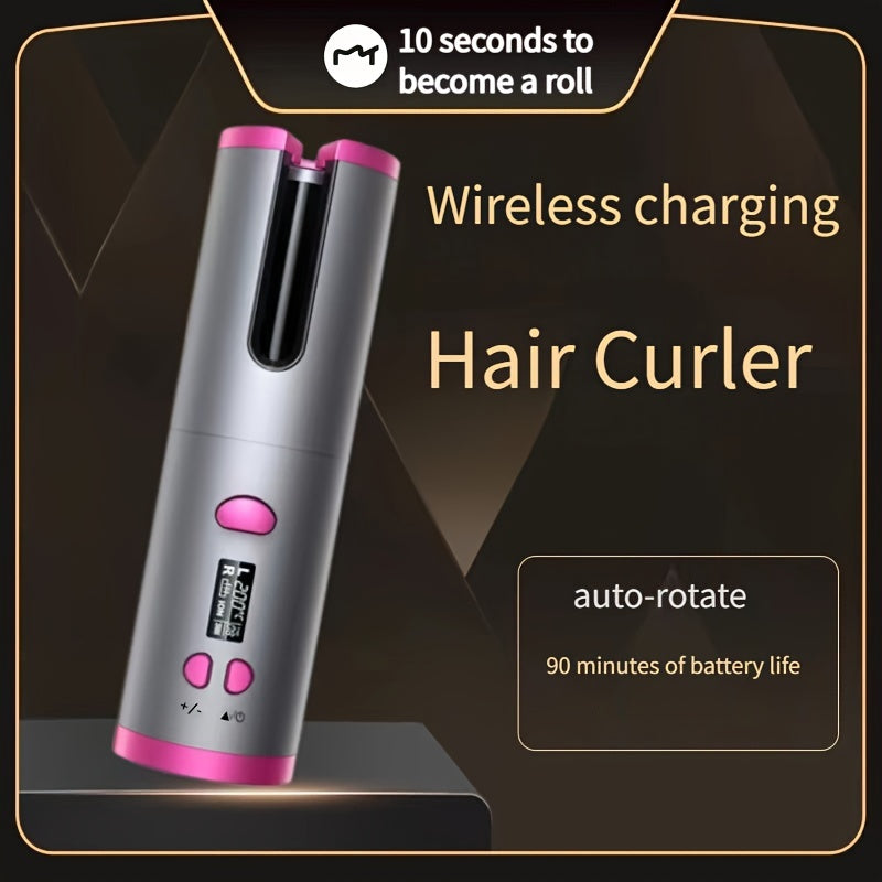 Automatic Hair Curler, Cordless Portable Rotating Curling Wand