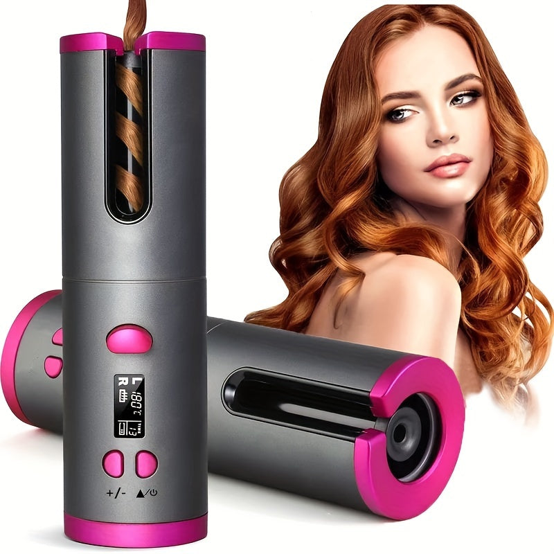 Automatic Hair Curler, Cordless Portable Rotating Curling Wand