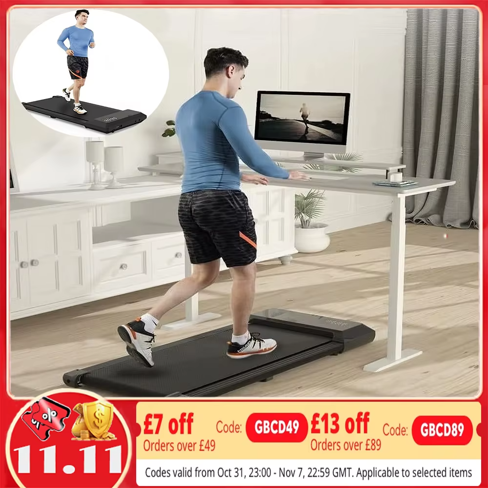 2in1 Walking Pad Treadmill Portable for Home&Office Under Desk 15.35*31.5in Belt Treadmill with Max 250lbs Quiet 45dB Treadmill